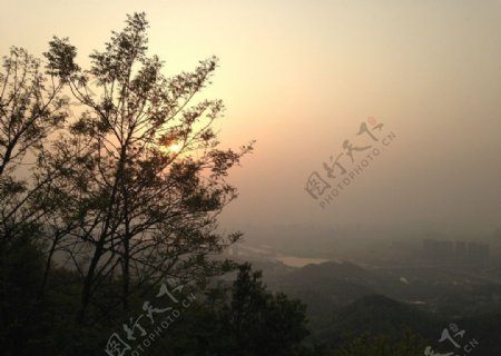 岳麓山夕阳图片