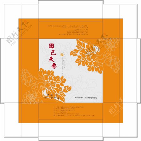 国色天香月饼盒图片
