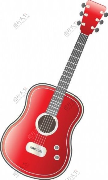 红色吉他矢量图片