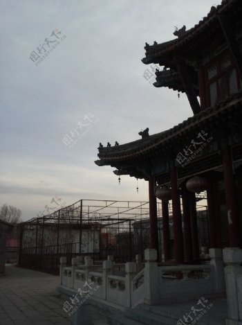 老北京城楼一角图片