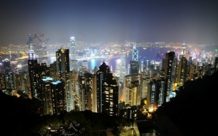 香港山顶维港夜景图片