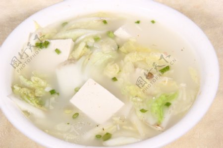 白菜豆腐粉丝汤图片