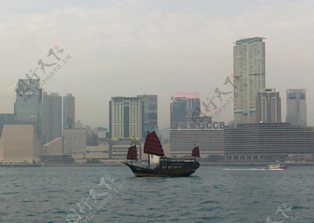 香港维港帆船图片