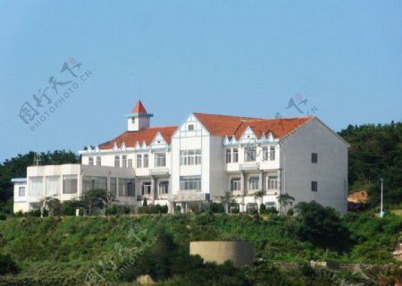 崆峒岛上的建筑图片