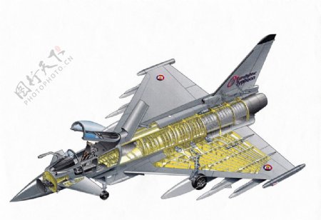 欧洲台风战斗机三维结构透视图图片
