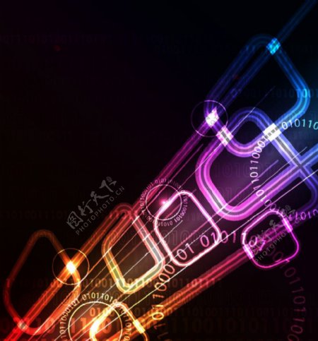 动感光线线条方格格子商务金融科技背景图片