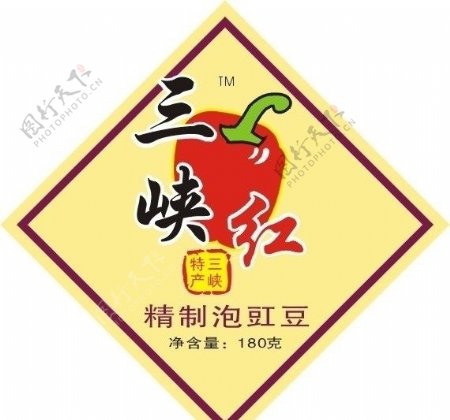 三峡红食品标贴图片