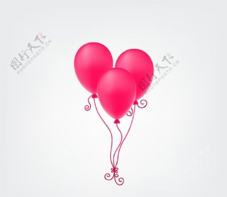 粉色气球束矢量素材图片