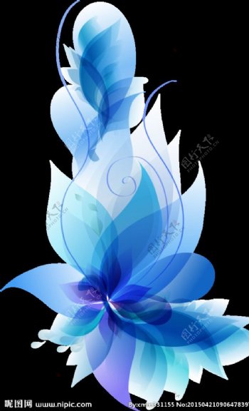 蓝色韩式花纹图片