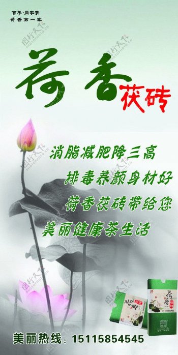 荷香茶叶广告图片