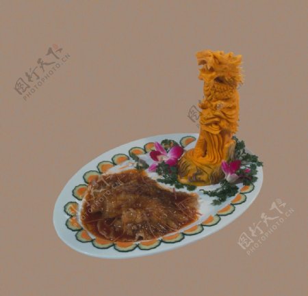 食物雕塑狮图片
