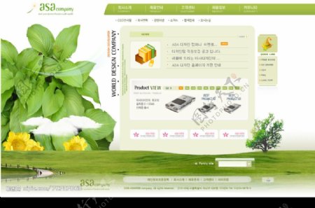 绿色植物风格网站模板图片