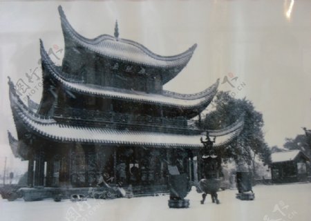 岳阳楼雪景模型图片