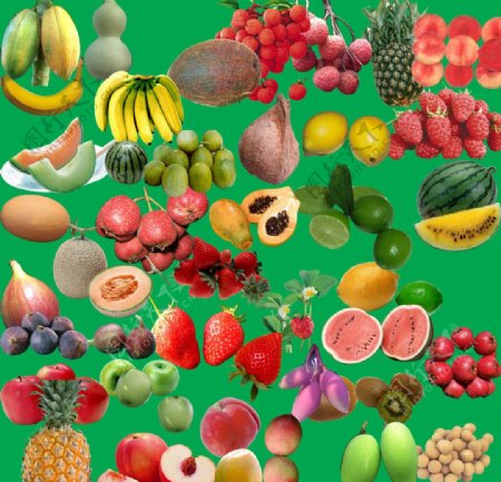 绿色水果分层图图片