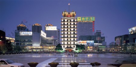 郑州二七纪念塔夜景图片