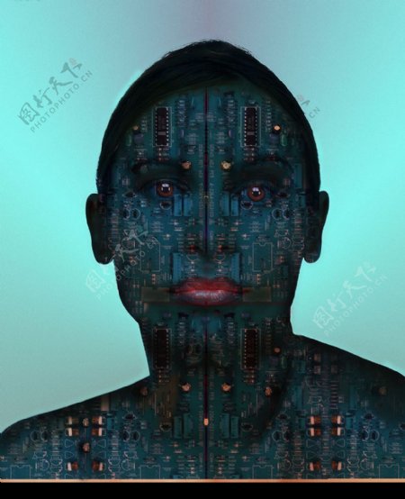机器人抽象科技创意人物合成图片