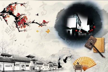 古镇中国风图片