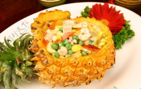 海鲜菠萝船图片