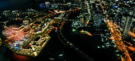 日本横滨夜色全景图片