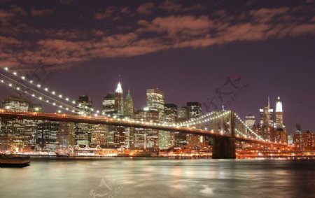 曼哈顿的布鲁克林大桥图片