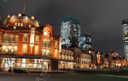 东京车站夜景图片