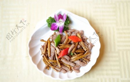 茶树菇炒鹿柳图片