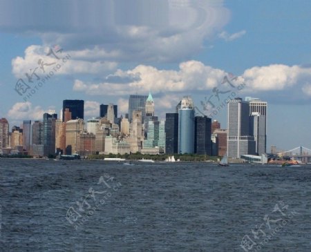 纽约曼哈顿哈德逊河风光图片