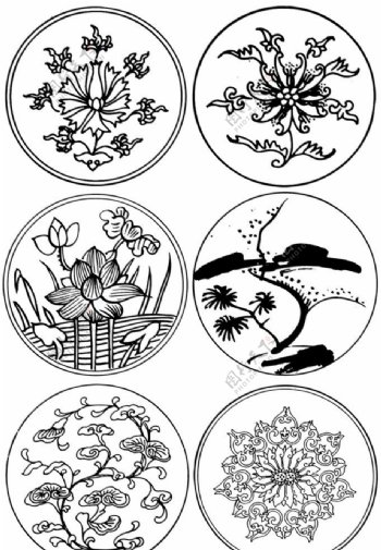 中国传统花纹图案植物图片