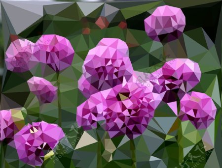 三角马赛克花朵创图片