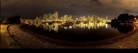温哥华False小河城市夜景图片