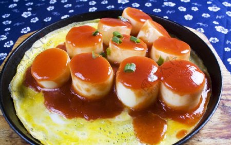 铁板日本豆腐蕃茄酱图片
