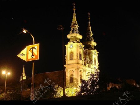 圣安娜教堂夜景图片