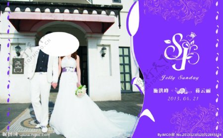 紫色婚礼背景图片
