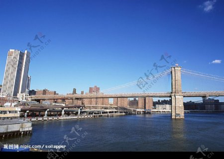 美国城市街景布鲁克林桥图片