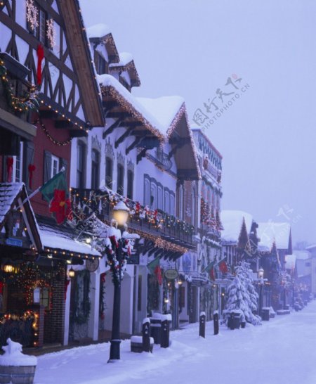 美国冬日小镇图片