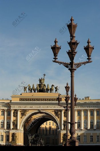 莫斯科建筑路灯图片