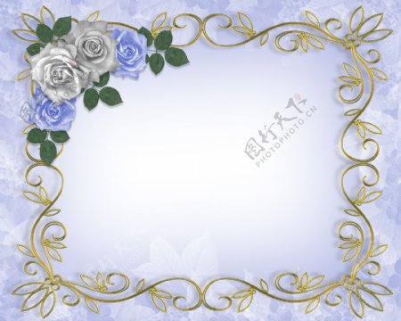 浪漫花朵装饰边框图片