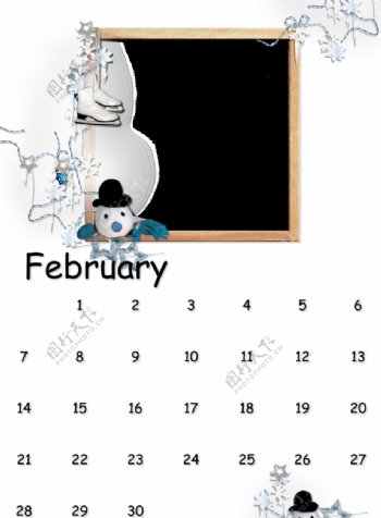2月月历相框图片