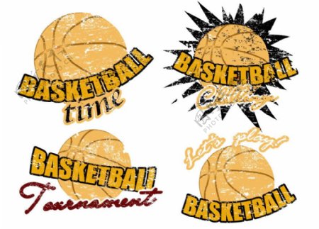 篮球印章标签邮戳矢量图片