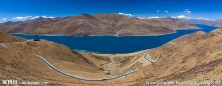 藏区圣湖羊卓雍错湖图片