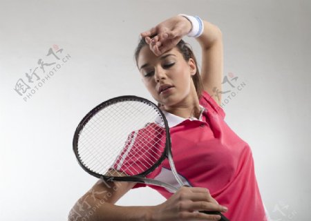 网球护腕运动美女图片