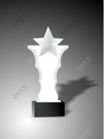 五角星水晶奖杯图片