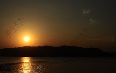 夕阳西湖夕阳风景图片