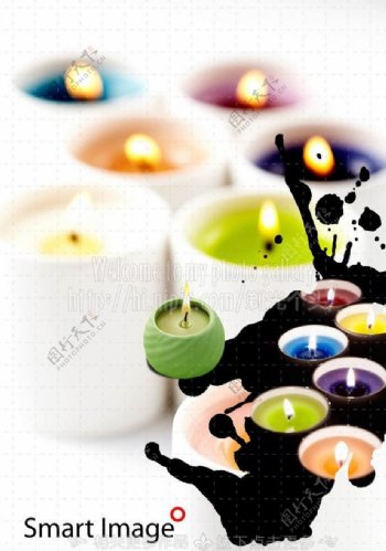 彩色蜡烛图片