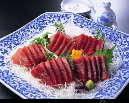 纯摄影菜式日本料理切片牛肉图片