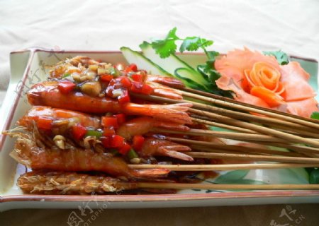 美极串烧虾图片