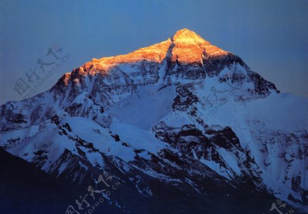 晨毅中的珠穆朗玛峰图片
