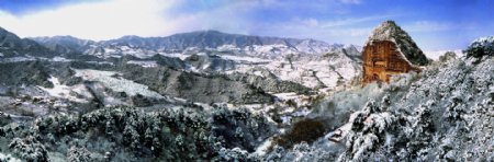 麦积山雪景图片