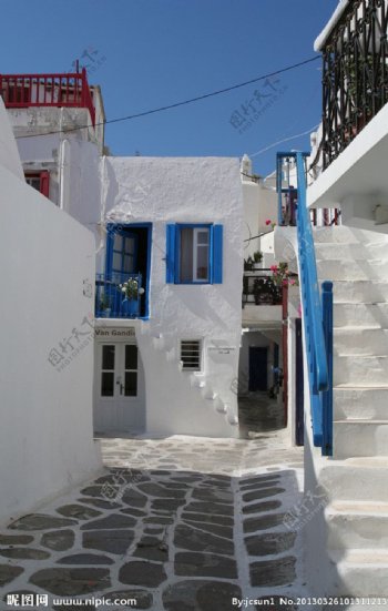 希腊米克诺斯岛街道图片