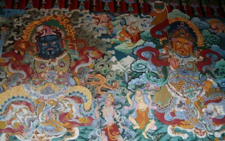 松赞林寺壁画图片